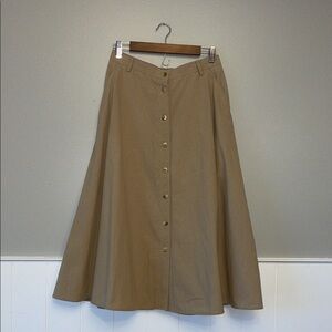 Elegant Tan Button-Down Maxi Skirt